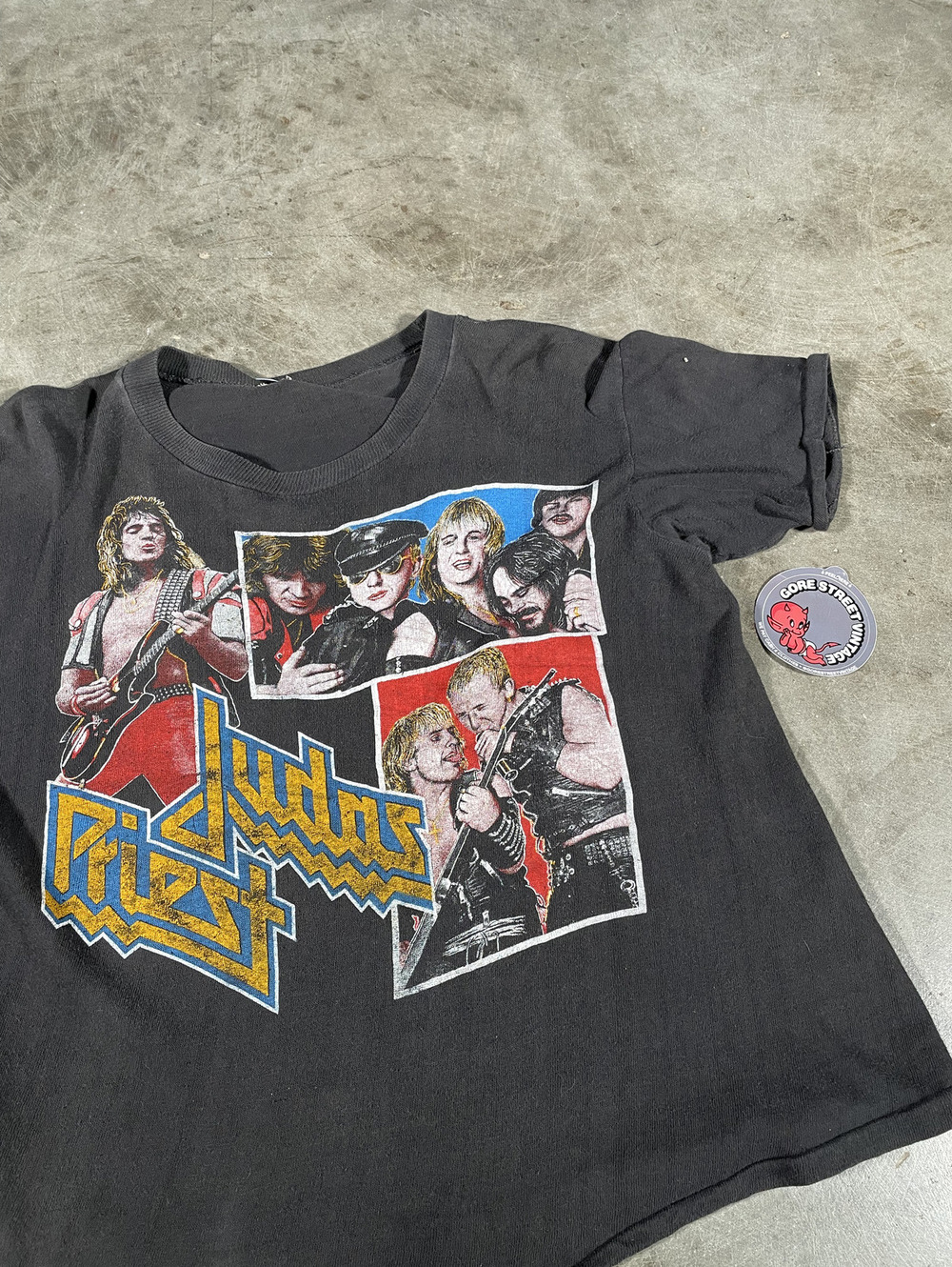 Vintage 80s Judas Priest Parking Lot Boot Tee S 19x22